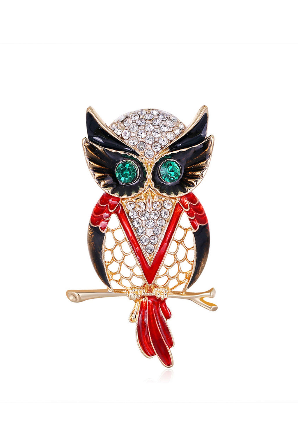Owl Rhinestone Brooch PA3924
