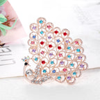 Peacock Rhinestone Brooch PA3925