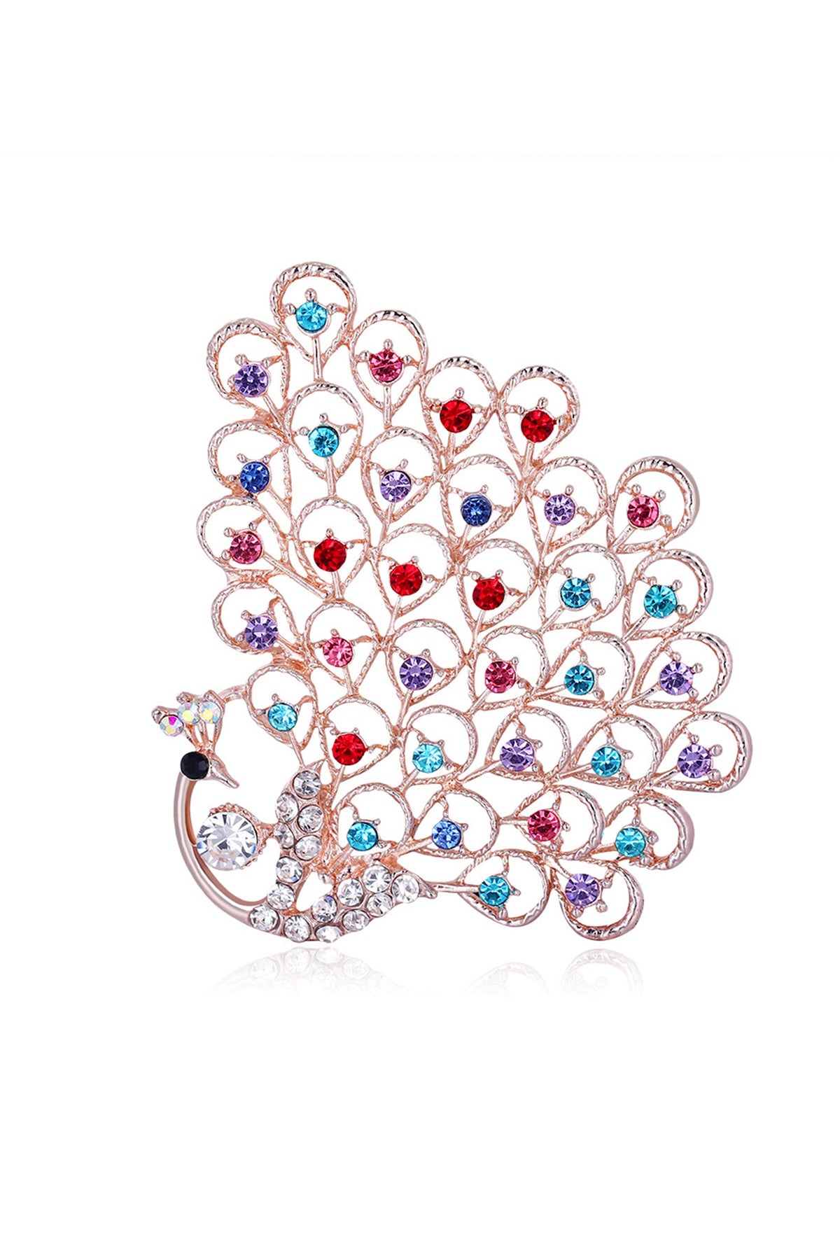 Peacock Rhinestone Brooch PA3925