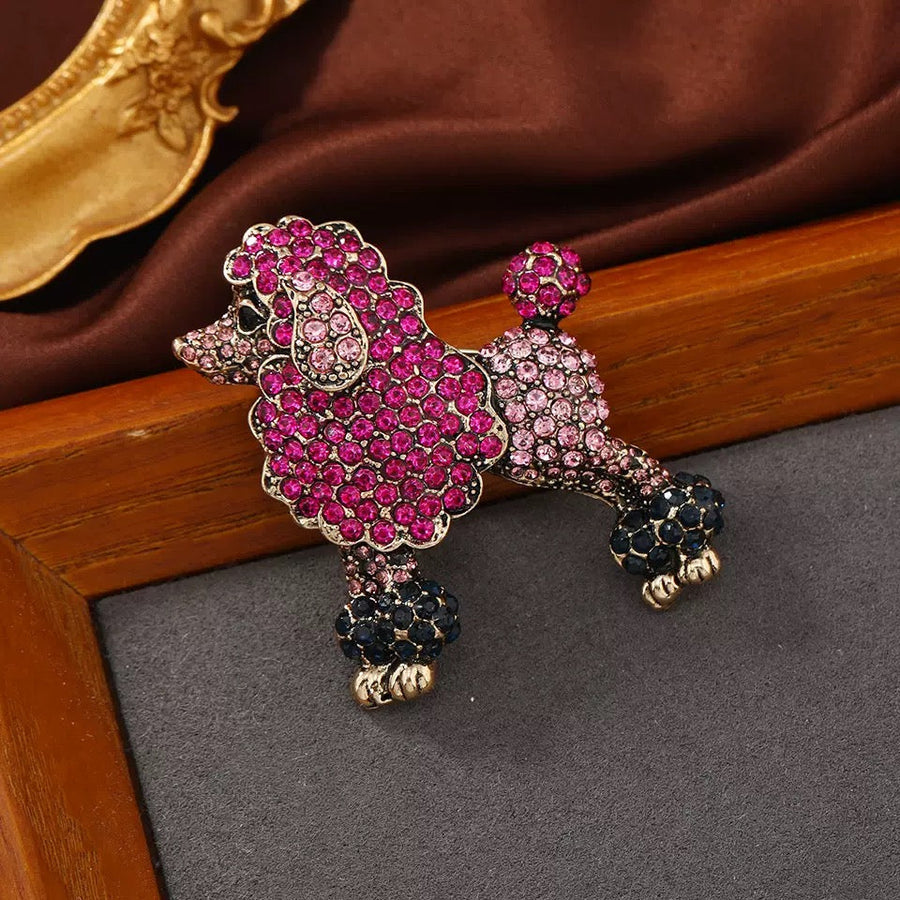 Dog Alloy Rhinestone Brooch PA3949