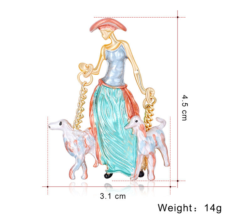 Shepherd Girl Alloy Brooch PA3958