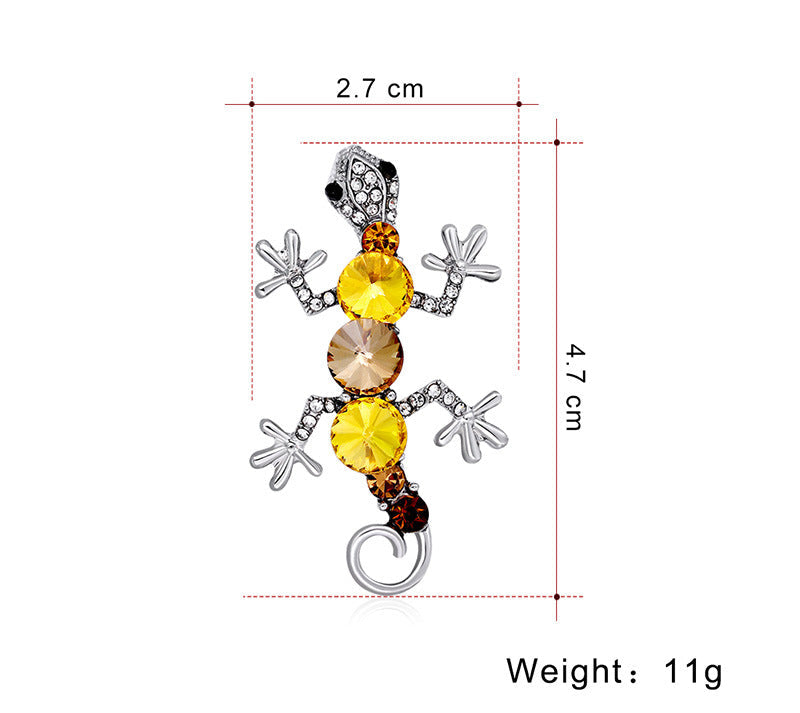 Gecko Rhinestone Brooch PA3961