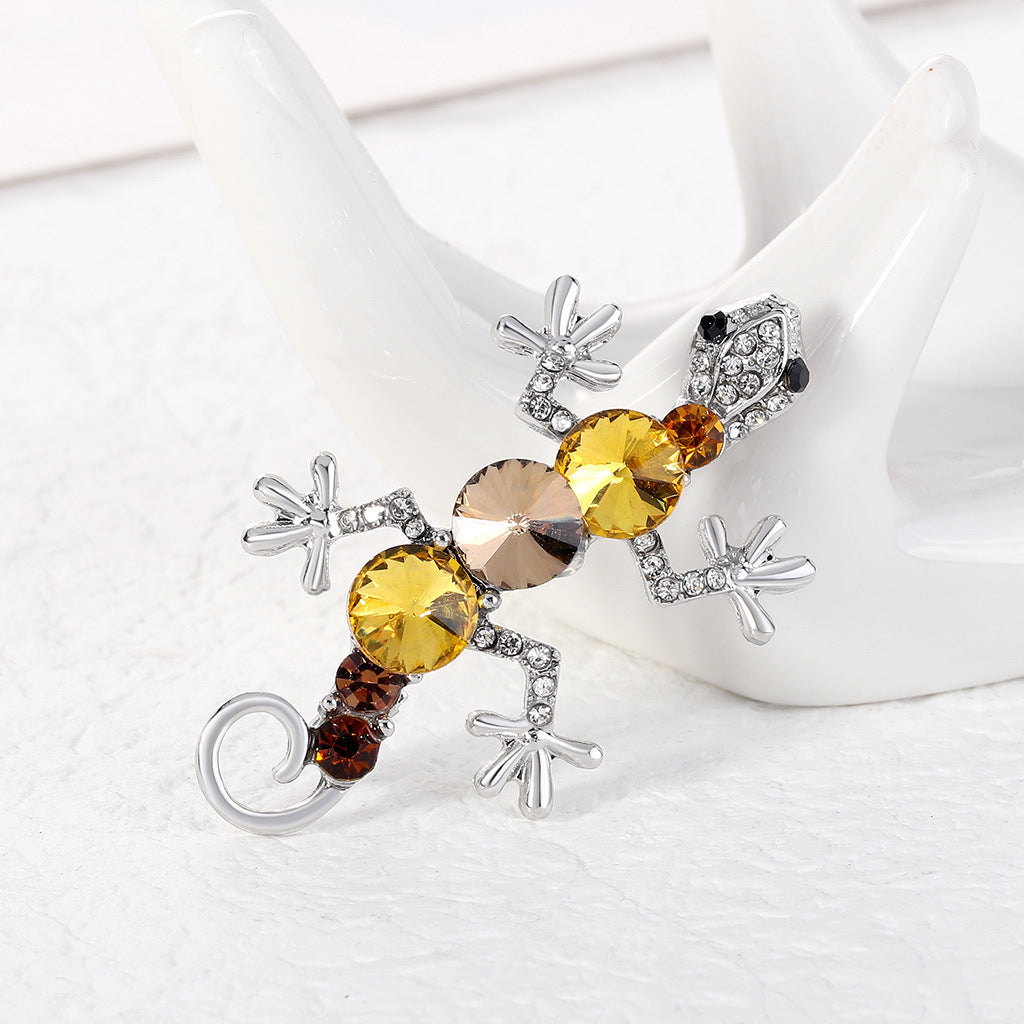 Gecko Rhinestone Brooch PA3961