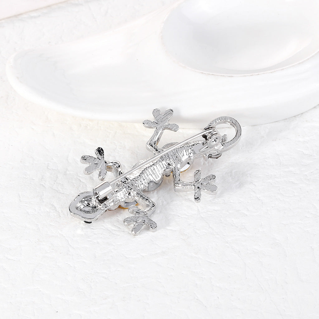 Gecko Rhinestone Brooch PA3961