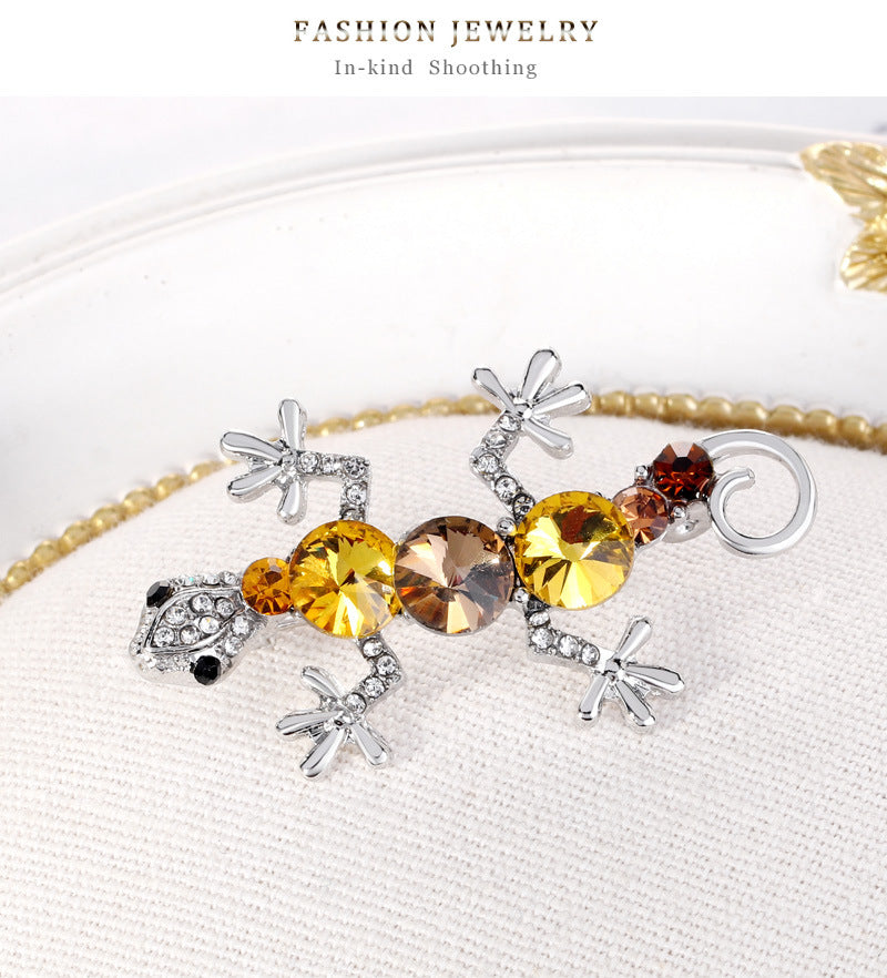 Gecko Rhinestone Brooch PA3961