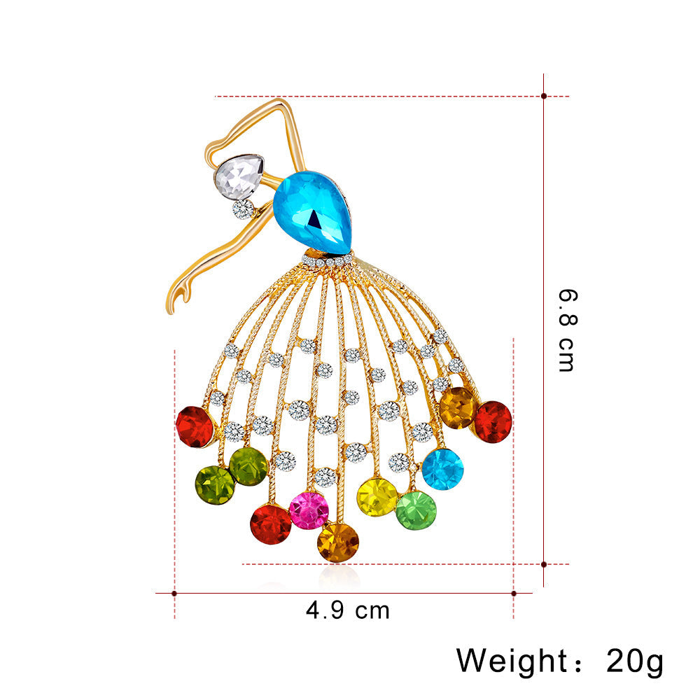 Dancer Girl Rhinestone Brooch PA3963