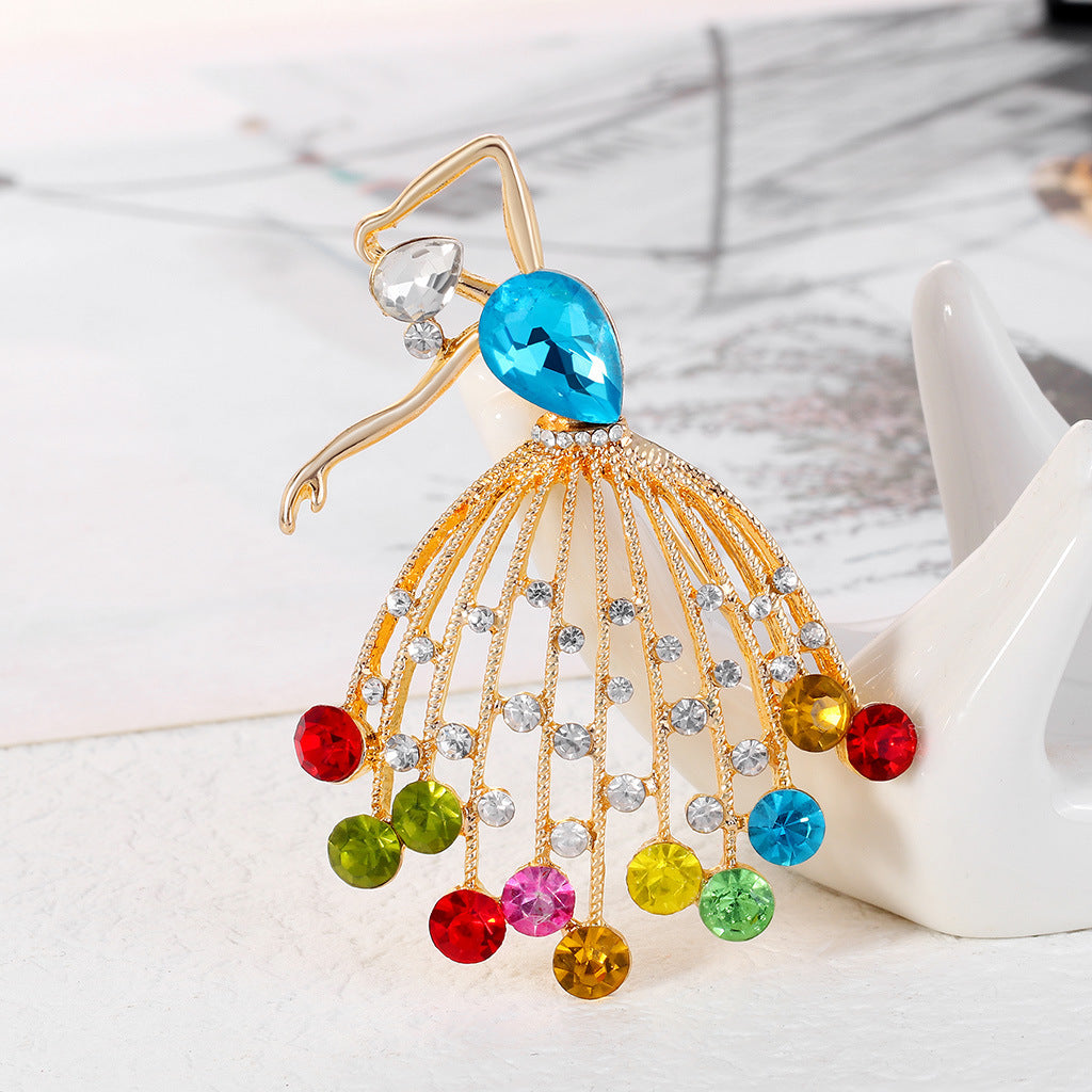 Dancer Girl Rhinestone Brooch PA3963
