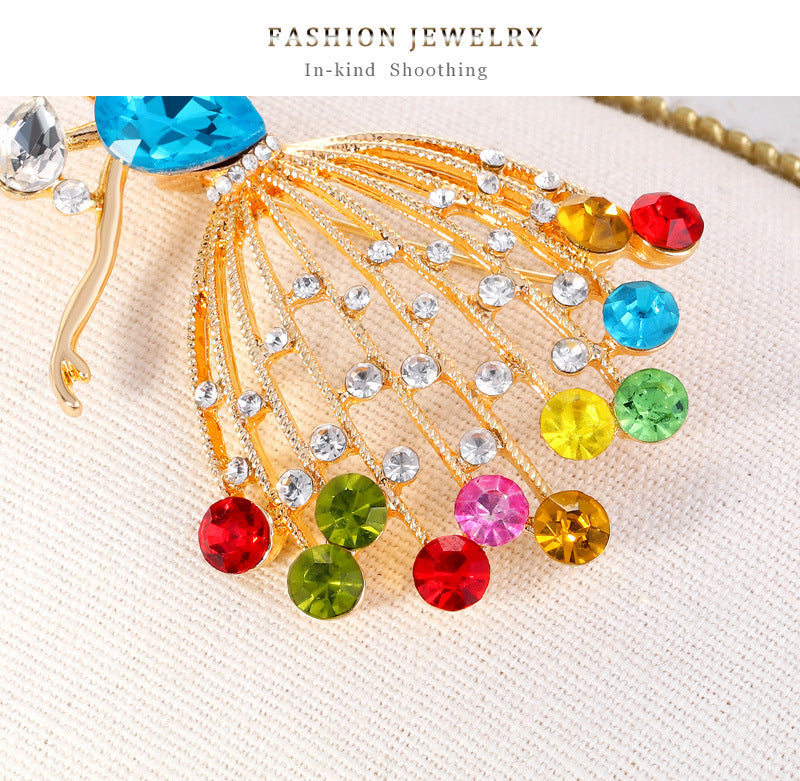Dancer Girl Rhinestone Brooch PA3963
