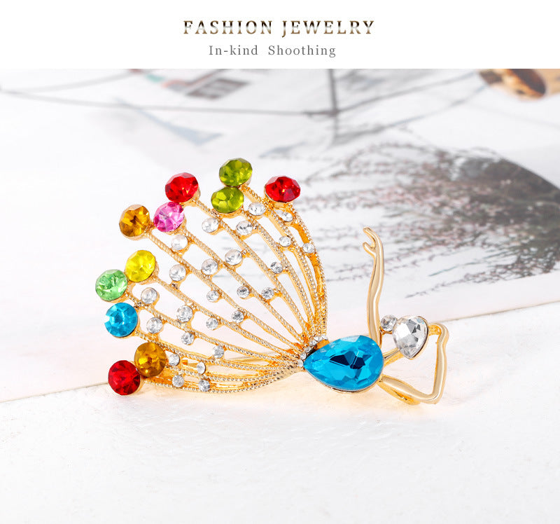 Dancer Girl Rhinestone Brooch PA3963