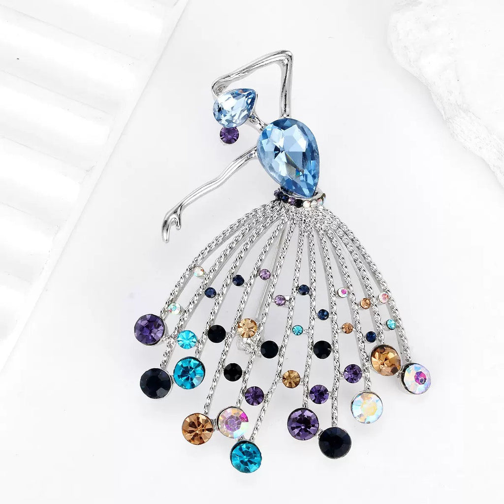 Dancer Girl Rhinestone Brooch PA3963