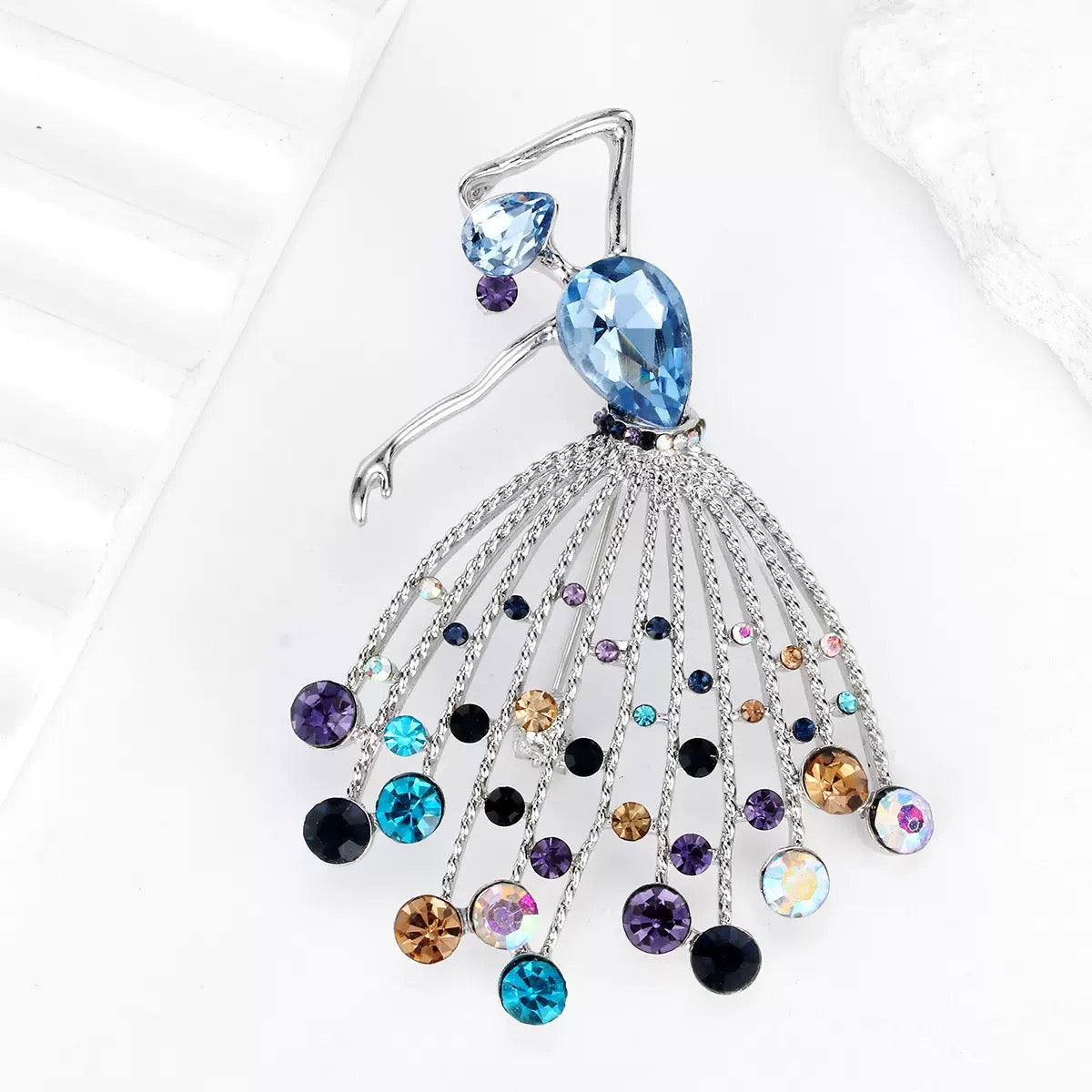 Dancer Girl Rhinestone Brooch PA3963