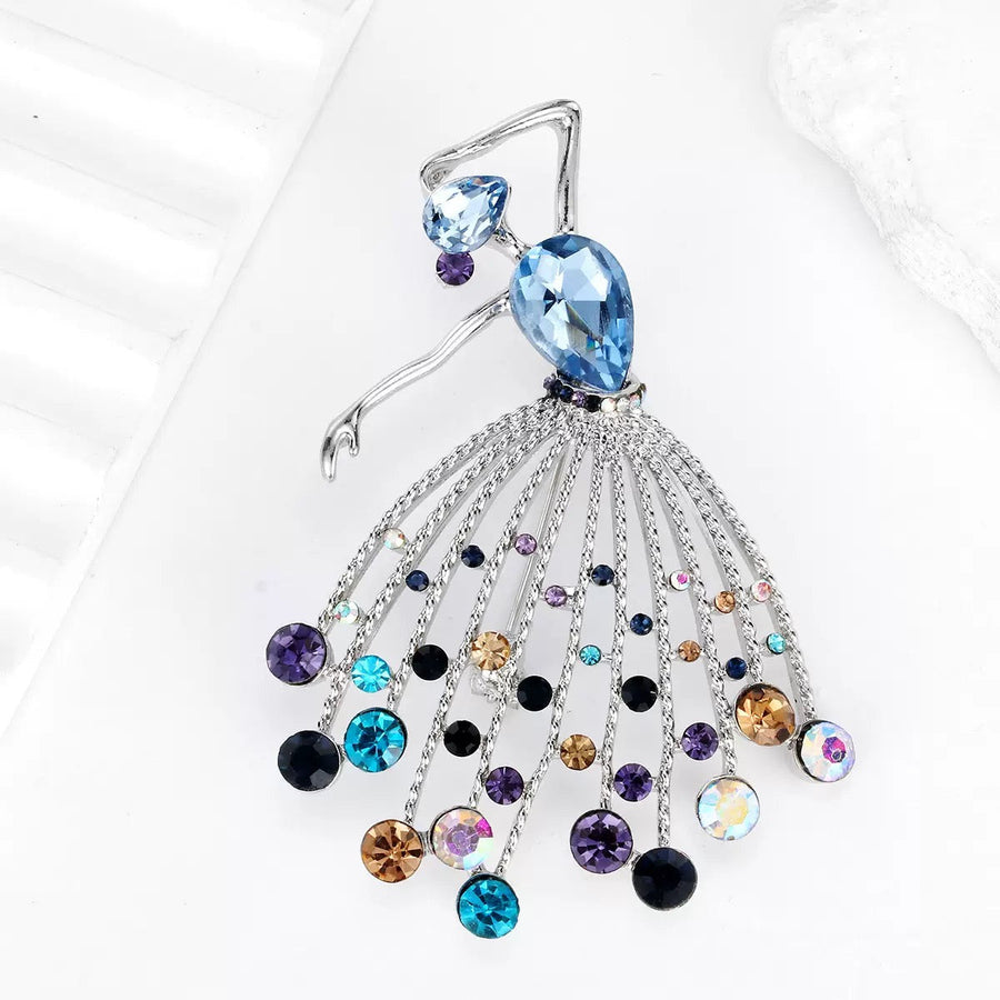Dancer Girl Rhinestone Brooch PA3963