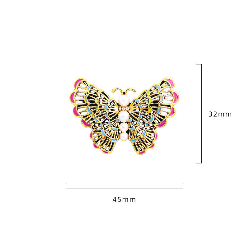 Butterfly Rhinestone Alloy Brooch PA3994
