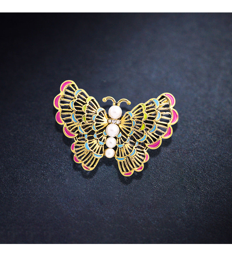 Butterfly Rhinestone Alloy Brooch PA3994