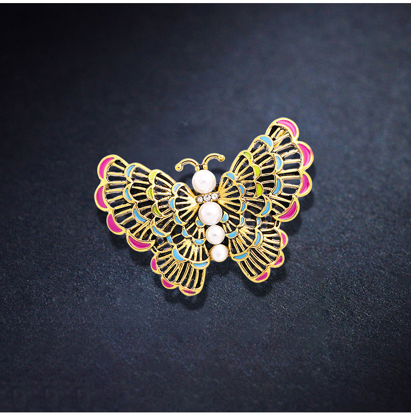 Butterfly Rhinestone Alloy Brooch PA3994