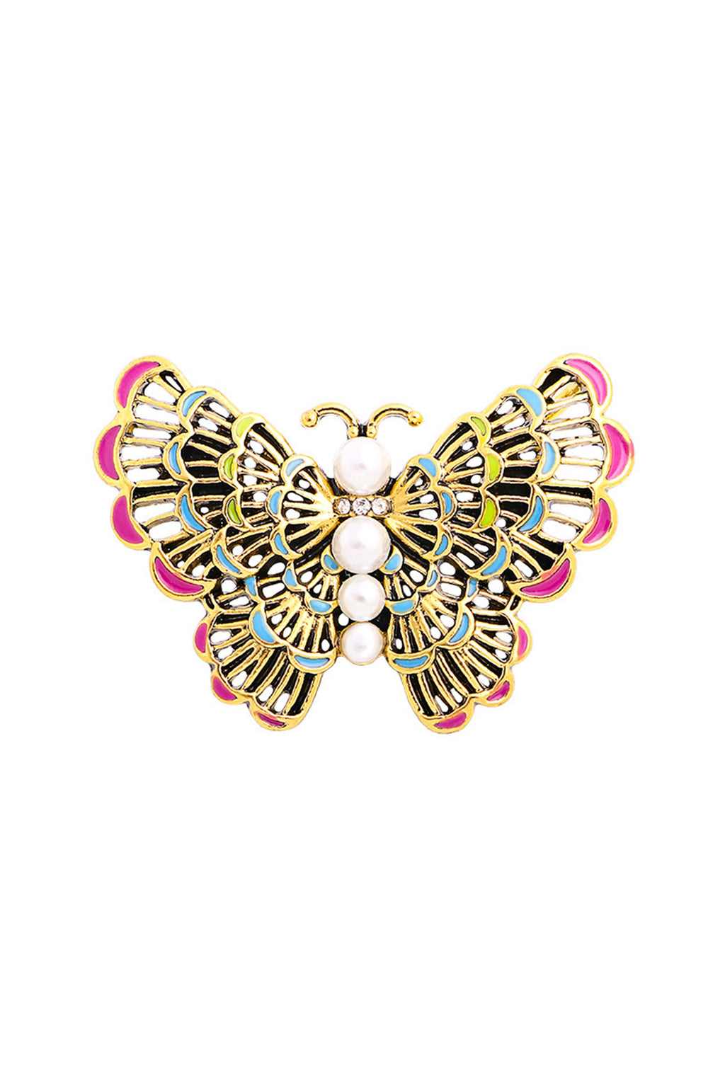 Butterfly Rhinestone Alloy Brooch PA3994