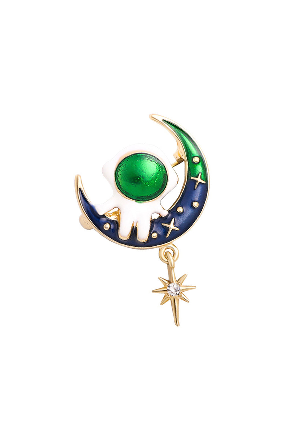 Alloy Oil-Dripping Moon Brooch PA4005 - view 3