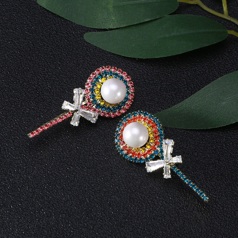 Lollipop Rhinestone Brooch PA4012