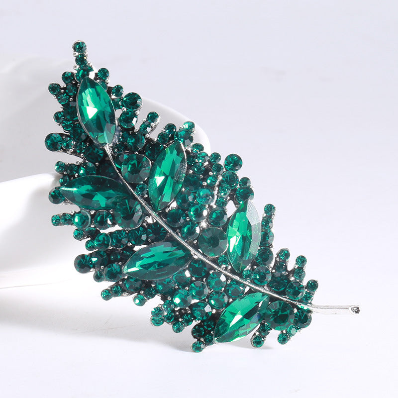 Leaf Rhinestone Pin PA4014