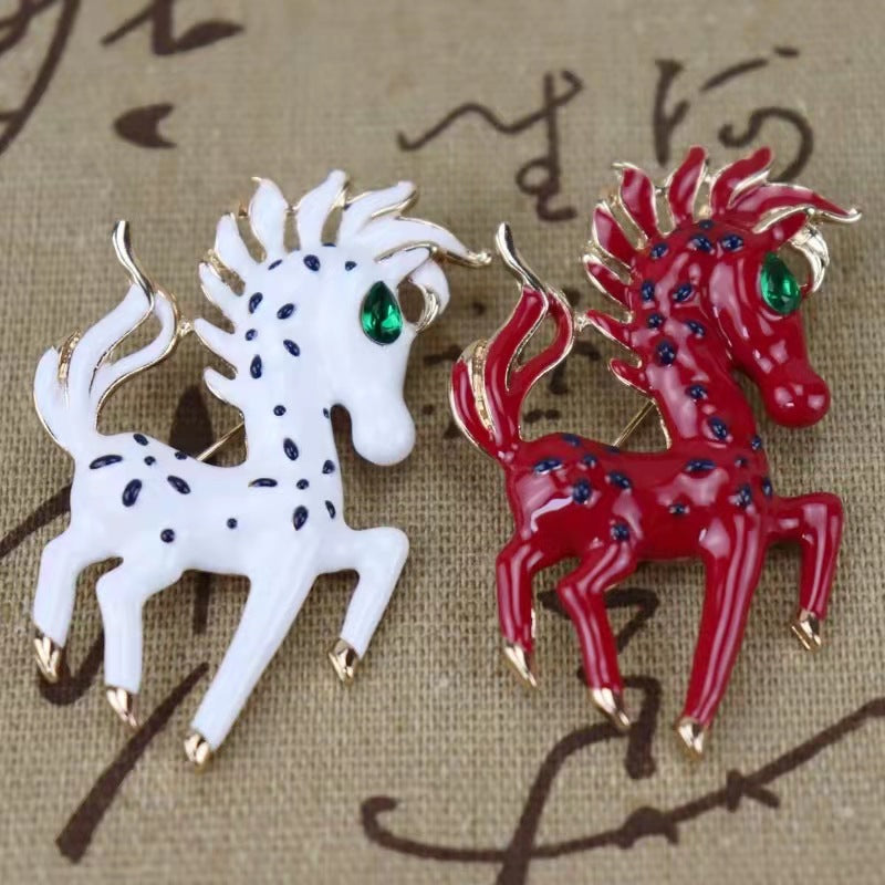 Pony Rhinestone Brooch PA4025