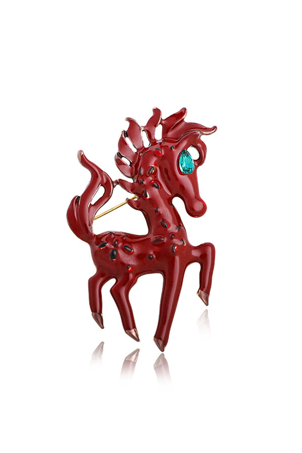 Pony Rhinestone Brooch PA4025