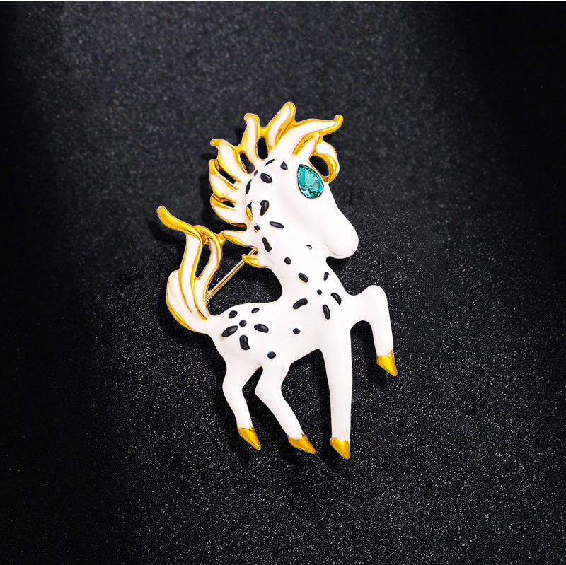Pony Rhinestone Brooch PA4025