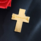 Rose Cross Alloy Brooch PA4028