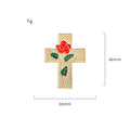 Rose Cross Alloy Brooch PA4028