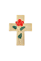 Rose Cross Alloy Brooch PA4028