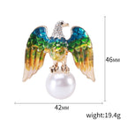 Eagle Rhinestone Pearl Brooch PA4056