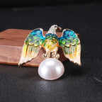Eagle Rhinestone Pearl Brooch PA4056