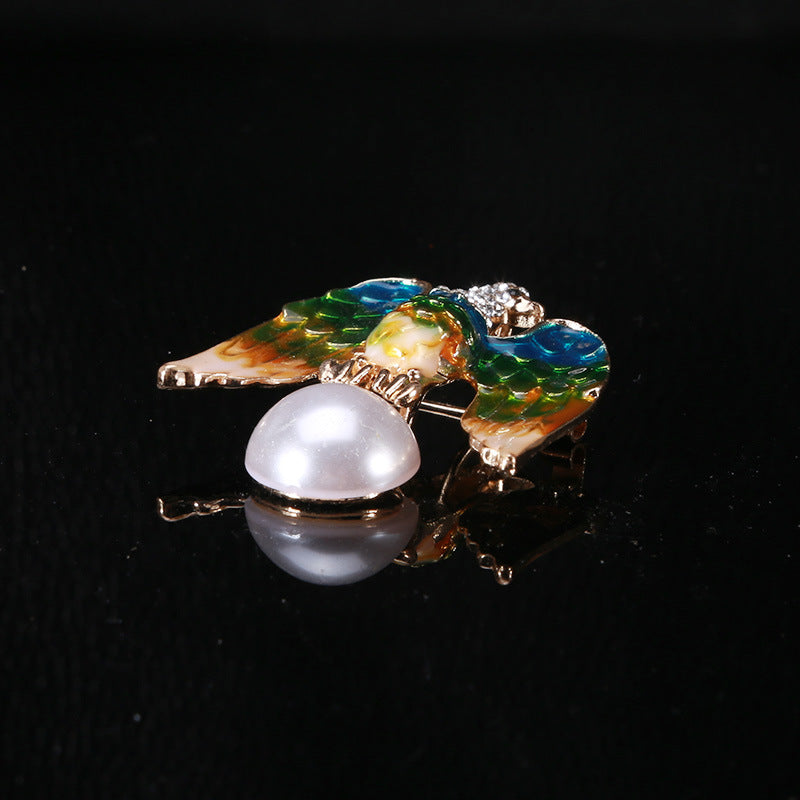 Eagle Rhinestone Pearl Brooch PA4056