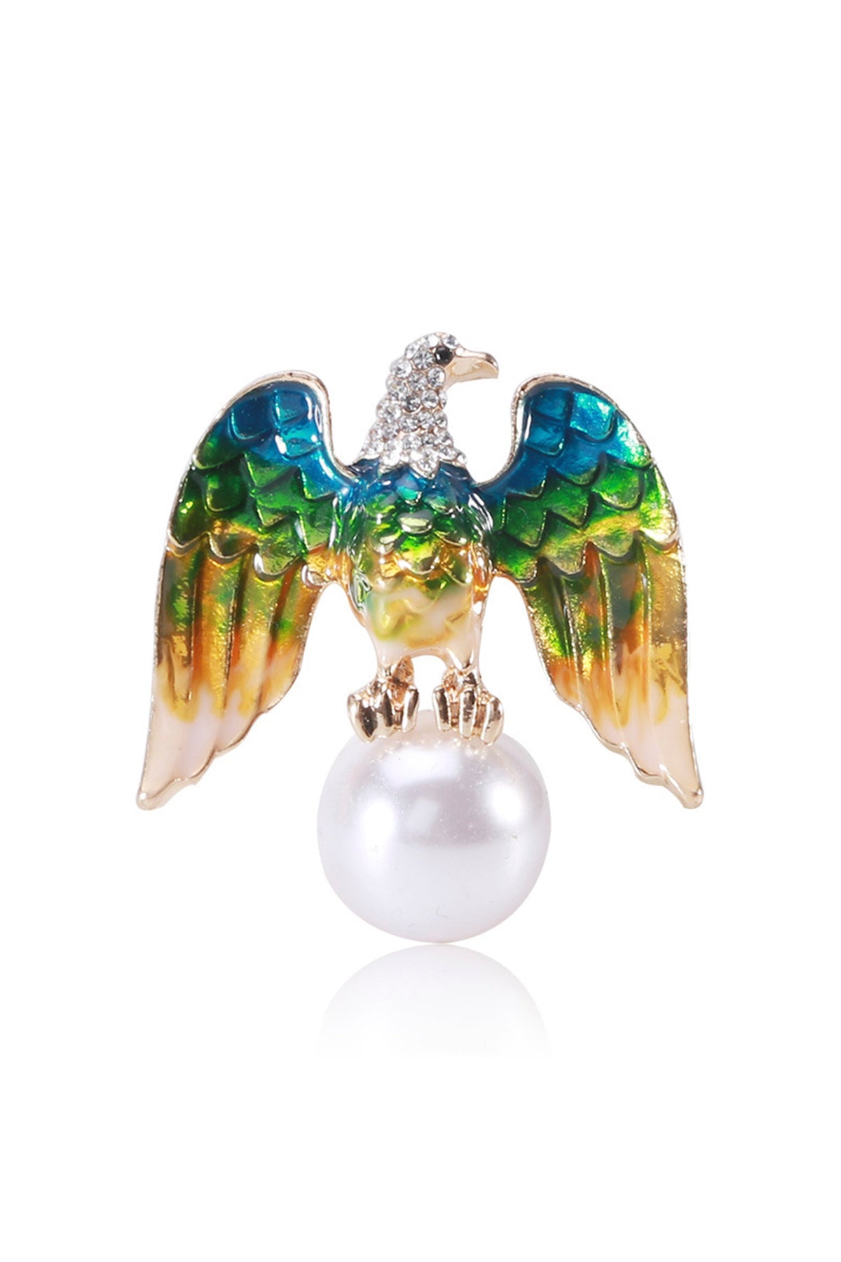 Eagle Rhinestone Pearl Brooch PA4056