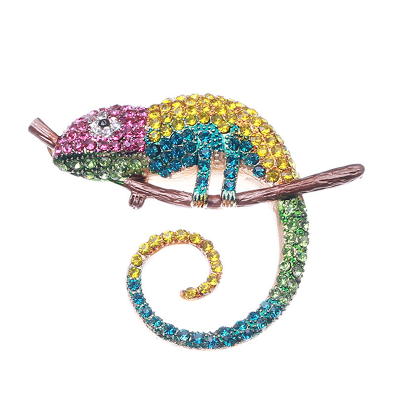 Chameleon Rhinestone Brooch PA4060