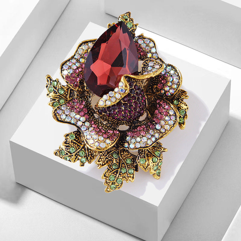 Floral Rhinestone Brooch PA4074