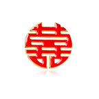 Chinese Wedding Happy Round Alloy Brooch PA4077