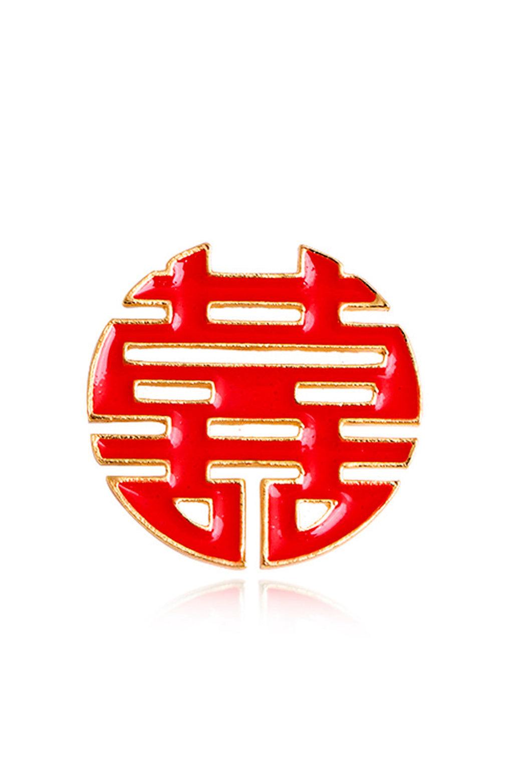 Chinese Wedding Happy Round Alloy Brooch PA4077