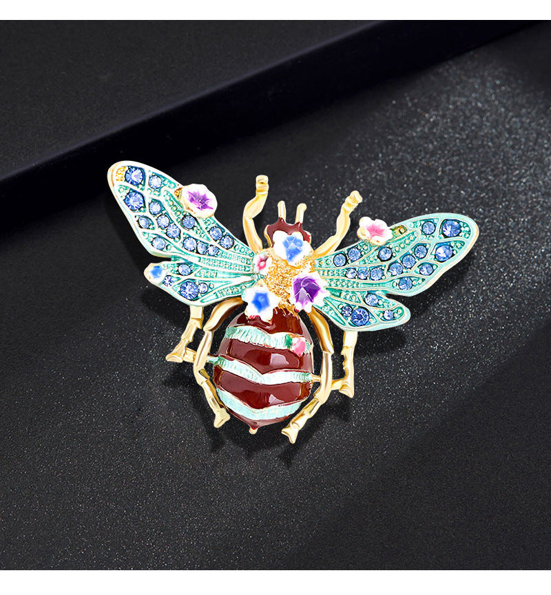 Bee Alloy Rhinestone Brooch PA4135