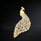 Peacock Rhinestone Brooch PA4136