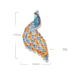 Peacock Rhinestone Brooch PA4136