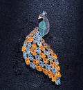 Peacock Rhinestone Brooch PA4136