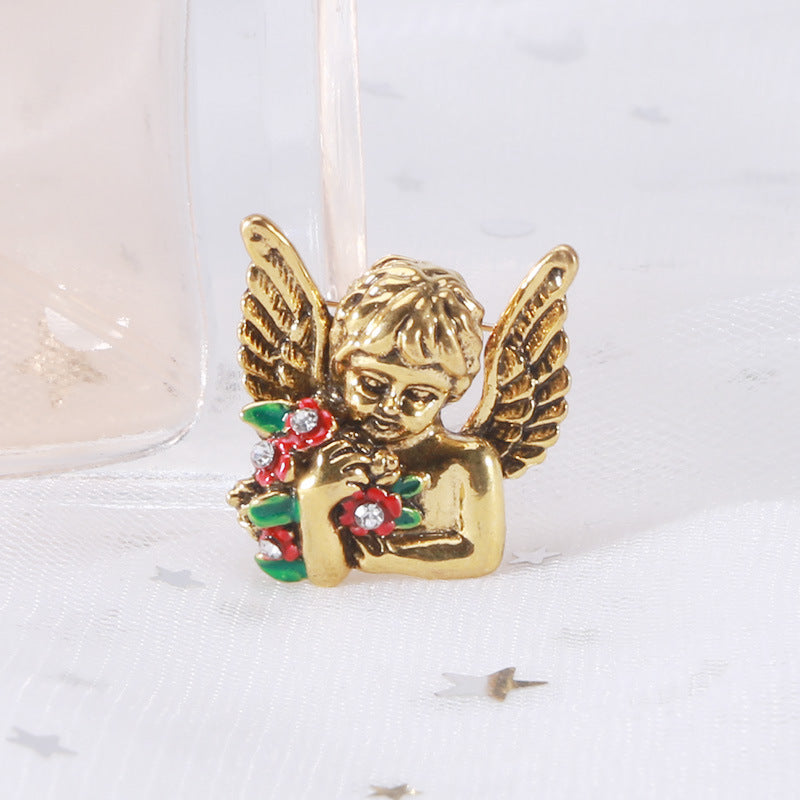 Angel Flower Rhinestone Brooch PA4199