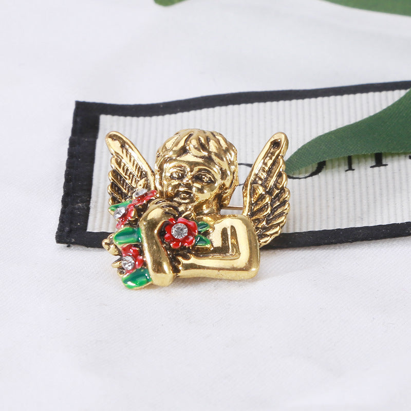 Angel Flower Rhinestone Brooch PA4199