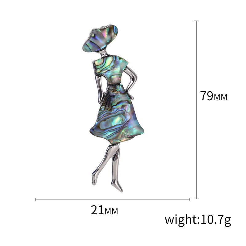 Girl Mother Of Pearl Brooch PA4216