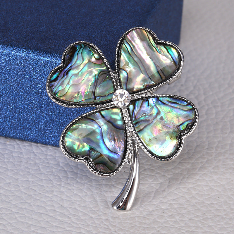 Clover Mother Of Pearl Brooch PA4217