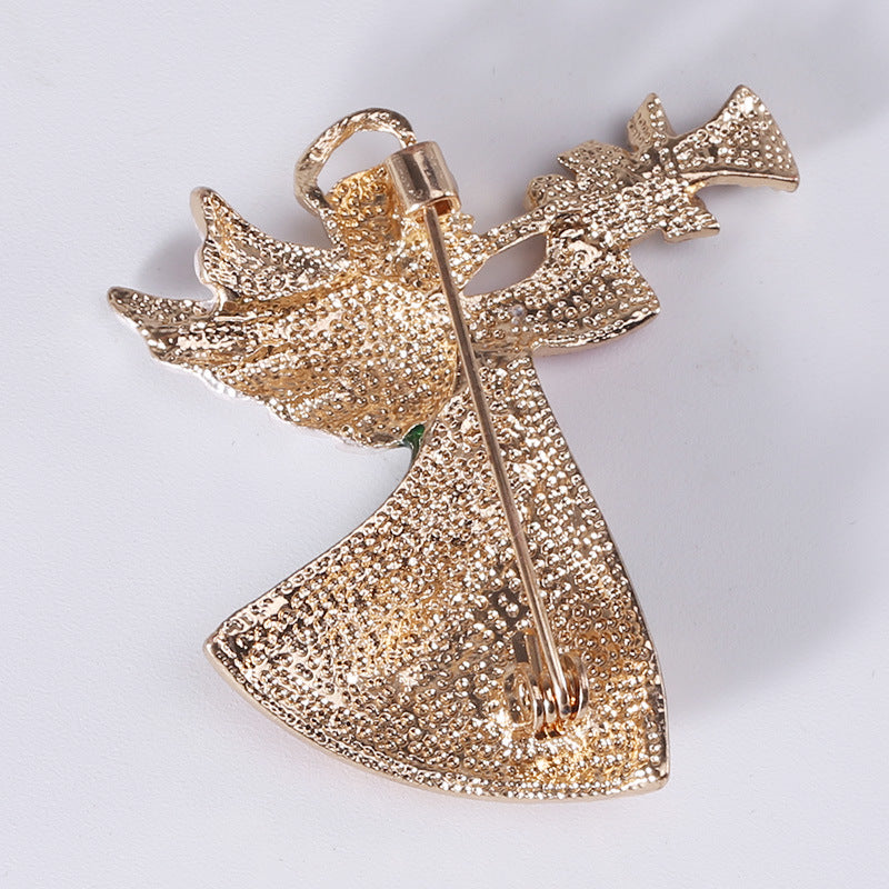 Alloy Crystal Angel Brooch PA4222