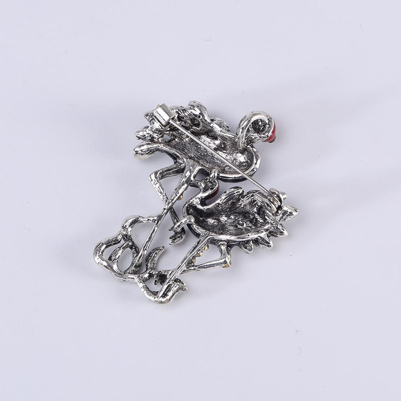 Flamingo Rhinestone Brooch PA4283