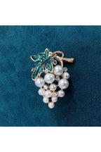 Grape Pearl Rhinestone Brooch PA4298