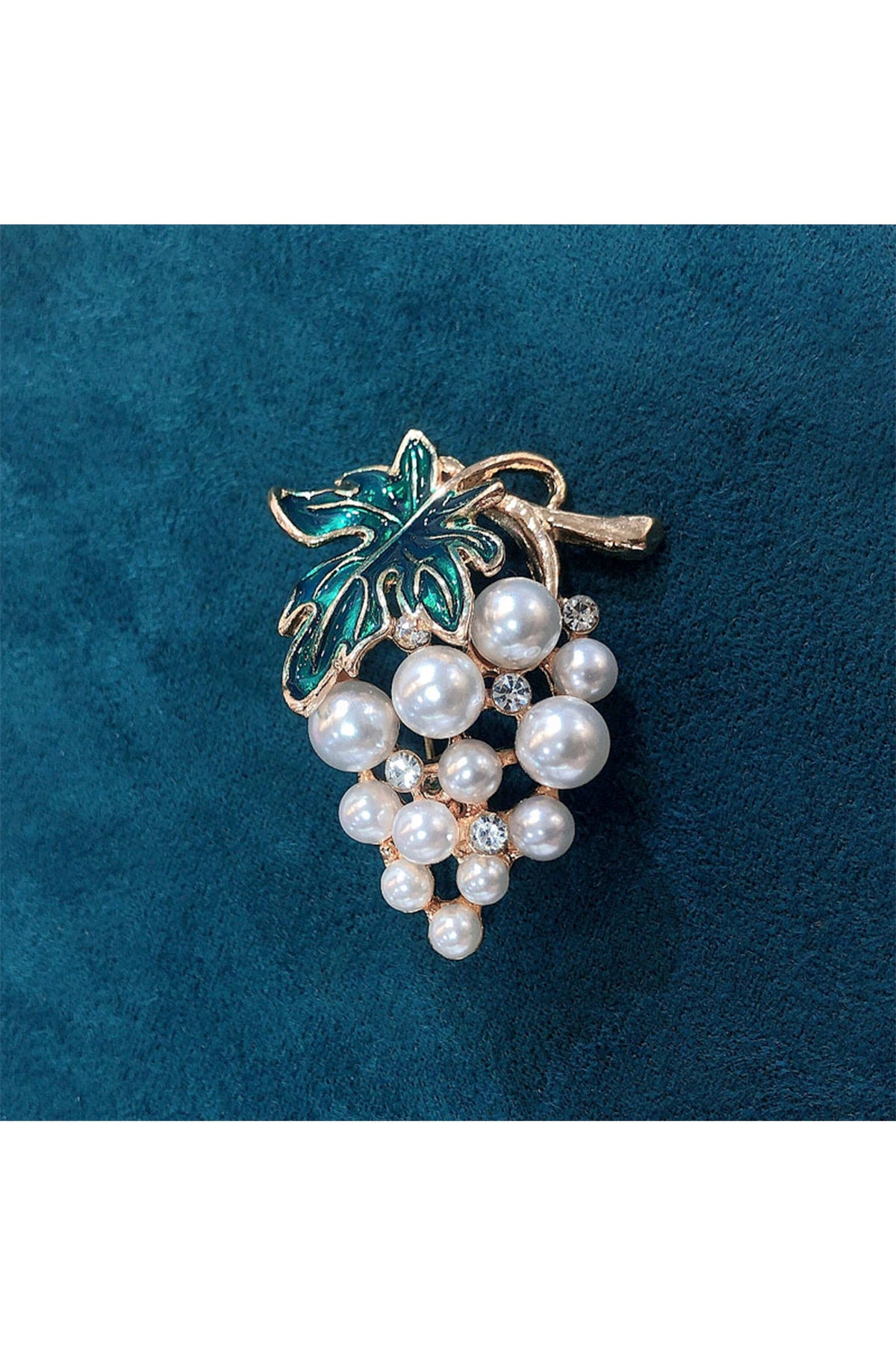 Grape Pearl Rhinestone Brooch PA4298