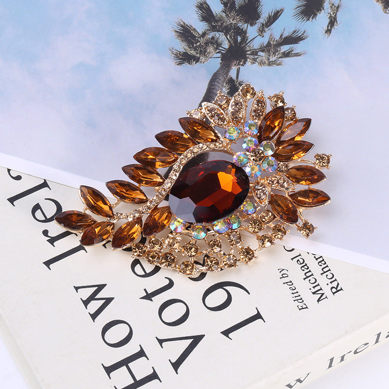 Floral Rhinestone Brooch PA4322
